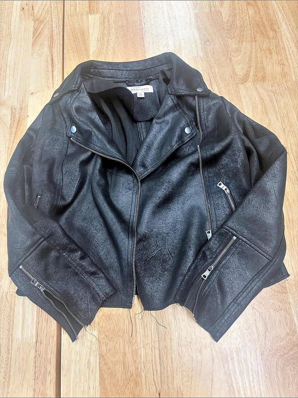 Philosophy Women's Black Moto Jacket Size Small